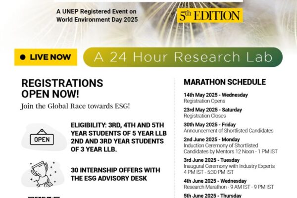 5th Edition of India’s 1st Virtual Legal Marathon on ESG 5th Edition of India's 1st Virtual Legal Marathon on ESG