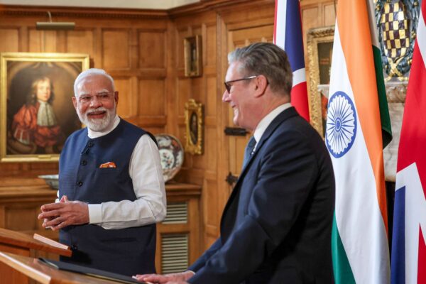 Prime Minister Narendra Modi with his British counterpart Keir Starmer