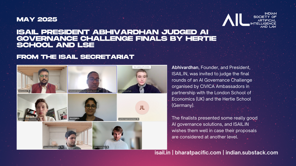 ISAIL President Abhivardhan Judged AI Governance Challenge Finals by Hertie School and LSE