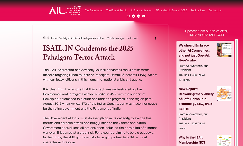 ISAIL.IN Condemns the 2025 Pahalgam Terror Attack 1 ISAIL.IN Condemns the 2025 Pahalgam Terror Attack